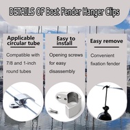 Boat Fender Hanger Clips, Adjustable Pontoon Boat Circular Rail Fender Cleats, Marine Grade 316 Stai