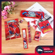 Gratis Ongkir - Set Alat Tulis 8 In 1 / Set Alat Tulis Anak Motif Kartun / Set Alat Tulis 8 In 1