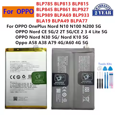 BLP785 BLP813 BLP815 BLP845 BLP861 BLP927 BLP989 BLPA69 BLP933 BLPA19 Battery For OPPO OnePlus Nord 