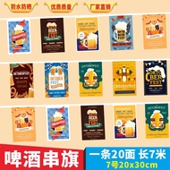 European American Retro Bar Beer String Flag Decorative Flag Hanging Flag Hanging Flag Bunting Custo