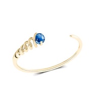 藍晶石925純銀手鐲 調節開口手環 個性化刻字C手環 螺旋造型手鐲