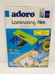 ADORO A4 LAMINATING FILM & ELEPHANT A4 LAMINATING FILM 100MIC (100PCS)
