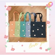 Kawaii Pom Pom Canvas Tote Bag by Kaison