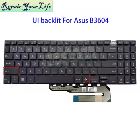 Russian UK US UI Backlit Keyboard For ASUS ExpertBook B3 B3604 B3604CMA B3604CVA B3604C English Note