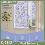 COUTR UV Bloing Window Privacy Film 3D Embossed Floral Static Cling 1Roll 60*100cm for Kitchen Glass