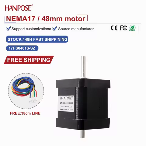 Dual axis stepper motor NEMA17 0.52N. m 1.8A model 17HS8401S-SZ high-precision stable operation