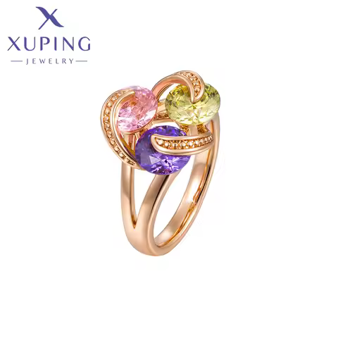 Xuping Jewelry Fashion Charm Trendy Stone Popular Rings for Women Gold Color Plated Color Gift X0009