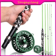 Sougayilang Fishing Set 5 Sections Fly Fishing Rod with Cork Handle Fly Fishing Reel Fly Fishing Set
