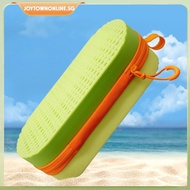 [joytownonline.sg] Swim Goggle Case Silicone Goggle Case with Clip & Drain Holes for Men Women Kids