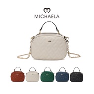 ♧MICHAELA Quilted Oval Sling Bag for Women Top Handle Crossbody Tote Satchel Chain Bag MHB11010 2H