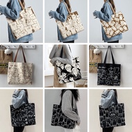 Biubiu Cat Totebag Abstract Motif Cat Canvas Aesthetic Mormon MORYMONY