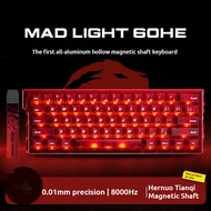 Madlions คีย์บอร์ด60 HE สำหรับเกมสวิตช์แม่เหล็ก8000HZ โครงกระดูก E-CNC กีฬา RT0.01 RGB 0.1 MS คีย์บอ