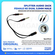 Female to Dual Male Audio Splitter Cable 15 CM 3.5mm / L43 Audio Cable Splitter (Mic+Hear)