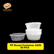 Round Disposable Plastic Food Container - ABBAWARE  A250- Microwave safe