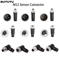 BUTUTU M12 Sensor Connector, Male Female Socket 4 5 8 Pin M12 Aviation Plug, Straight Connector M12 