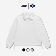 7DAYS Signature Half-Zip Sweatshirt White Zip sweater