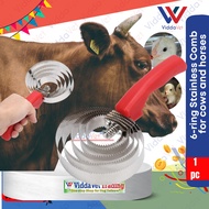 6 Rings Reversible Stainless Steel horse comb cow brush horse curry comb Comb Stainless Steel Spiral