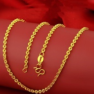 สร้อยคอทองแท้ VFDRT ทอง AU999ผู้หญิงสร้อยคอผู้หญิง24K 999โซ่คลื่นน้ำโซ่ไหปลาร้ากำไลข้อมือลายเชือกบิด