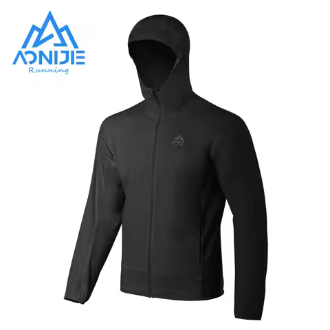 AONIJIE FM5131 Man Fale Waterproof Sports Thin Hooded Jacket Windbreak Short Coat With Pocket For Ru