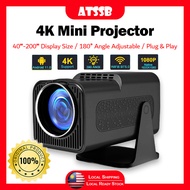 (Ready Stock) ATSSB 4K Full HD Smart Android Projector Home Projector HY320 Laptop Phone Projector A