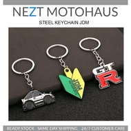 JDM STEEL PLATE KEYCHAIN RANTAI KUNCI AE86 INITIAL D / GTR / JDM