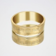 金幣戒指立陶宛硬幣戒指 50 美分 1997-2008 18k 鍍金戒指