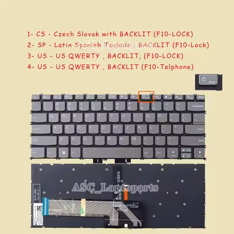 New Czech Slovak , Latin Spanish , Russian , US Keyboard for Lenovo IdeaPad 3-14ADA6 3-14ALC6 82KQ 8