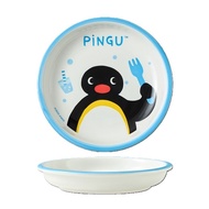 包順豐櫃 $90/件 Pingu Pinga 可愛 藍色 玻璃碟 陶瓷盤 容量: 7英寸 1個 可放入微波爐 氣炸鍋 焗爐 Size: 17.9cm 全新