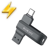 ROKHY Flash Drive USB Type C Both 3.2 Tech - 2 in 1 Dual Drive Memory Stick High Speed OTG for Andro