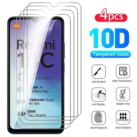4PCS Tempered Glass For Xiaomi Redmi 14C 13C 12C 10C 9C Screen Protectors For Xiaomi Redmi 10A 9A 9A