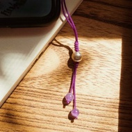 空山見我。心經銀珠 紫水晶編織手機鏈 平安掛繩闢邪 背包鑰匙鏈