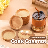 (10mm /17mm) Round Coaster Cork Cup Mat Depth Heat Insulation Non Slip Cup Placemat Tray Wooden Dini
