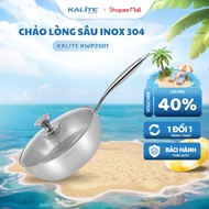 [KOC x KALITE] KALITE KWP2501 Deep Solid 304 Stainless Steel Pan Size 24 - Safe Self-Stick