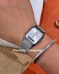 Montres Company 香港註冊公司 (33年老店) 卡西歐 CASIO 復古 Vintage 不鏽鋼網狀錶帶 AQ230 AQ230EM AQ-230 AQ-230EM AQ-230EM-7
