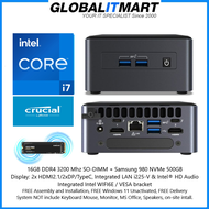Intel® NUC 12 Pro Kit NUC12WSHi7 (16GBram+Samsung980nvme500GB)(Brought to you by GLOBAL IT MART PTE LTD)