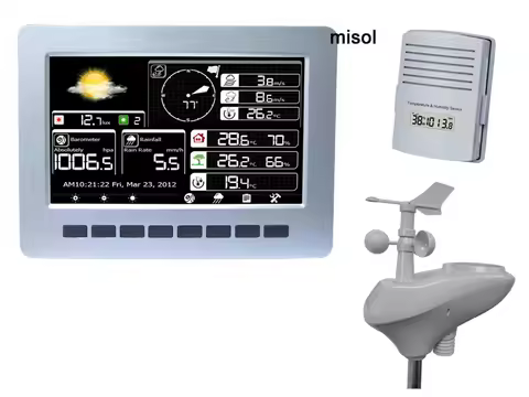 MISOL WIFI Weather Station with Solar Powered Sensor Wireless Data Upload Data Storage WS-HP2K-1