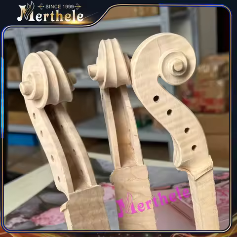 1pcs Rare Old Flame Maple 4/4 Violin Neck Stock Many Years Wood Violin 4/4 Necks Real Photos