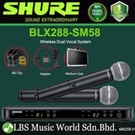Shure BLX288/SM58 Wireless Dual Vocal System with two SM58 Handheld Microphone Transmitters (BLX288SM58 BLX288 SM58)