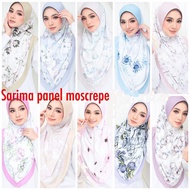 Tudung Sarima Panel MossCrepe Corak Bunga SAIZ M | Sarung Sarima Panel Material Mosscrepe | Tudung S