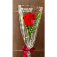 Single bouquet of wire feathers, flower bouquet of wire feathers, single bouquet of fluffy tulips