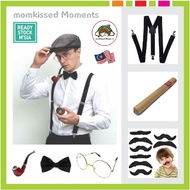 🎀🇲🇾Stock🎀 1920s Men Costume Gatsby Gangster Retro Accessories Costume Funny Fake Mustache Sticker