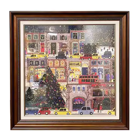 Galison Christmas Winter Light Special Puzzle Frame 50.8x50.8cm American Vintage Church Cat Puzzle F