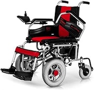 Fashionable Simplicity Elderly Disabled Electric Wheelchair Front-Drive Type Elderly Disabled Scooter Obstacle Function Strong Folding - Red Wheelchair (12A)