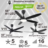 Regair Inovo A1 LED 56”/40” /V15 8 speed DC Motor Ceiling Fan with Remote Control kipas Siling DC motor remote control