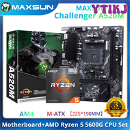YTIKJ MAXSUN NEW Motherboard Combo A520M CPU AMD Ryzen5 5600G [without cooler] Motherboards Set DDR4 M.2 SATAIII for Desktop PC DGERH