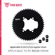 PASS QUEST Chainring R8100 110BCD  4-bolt AERO for Shimano Ultegra R8100 Completely closed Round Nar