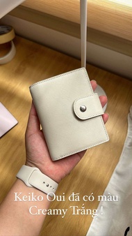 Nhập LAZLOOK11 -15%| Keiko Button Wallet - Ví Dáng Sổ Vintage Da Thật Saffiano Ouithebrand