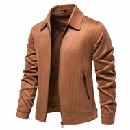2024 Musim Gugur Musim Sejuk Jaket Lapel Baharu Fesyen Trendi Lelaki Jaket Lelaki Luaran Kot Suede L