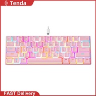 Gamer Keyboard 61 Key Wired Keyboard for Computer Desktop Laptop (Pink)