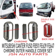 J07S06 CHROME OUTER HANDLE COVER SET FB511 FE639 FE647 MITSUBISHI CANTER GUTS FUSO LORRY TRUCK